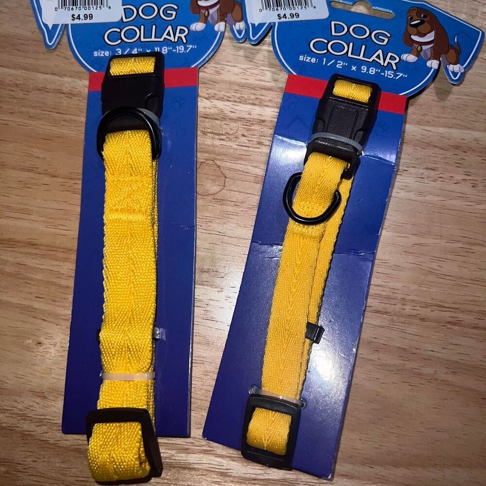 Bundle of 2 Yellow Dog Collars